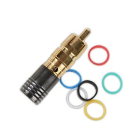 Binary BC5-RCA-RG6Q RCA Male Compression Connector for RG6 Quadshield, 75 Ohm, Gold Plated, 20-Pa...