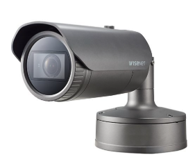 Hanwha PNO-A9081R P-Series 8MP AI IR Bullet Camera, 4.5-10mm Varifocal Lens, Dark Gray