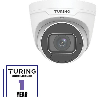 Turing Video TP-MVD4MV2-1Y CORE AI VSaaS License-Enabled 4MP Low Light Turret IP Camera, 2.7-13.5...