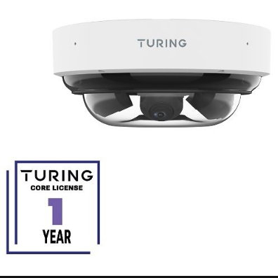 Turing Video TP-X4D5AV2-1Y SMART Series 5MPx4 Multi-Sensor Dome IP Camera with (4) TV-CORE1Y Clou...