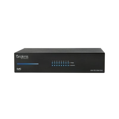 Araknis Networks AN-110-SW-R-8 110 Series Unmanaged+ Gigabit Switch, 8-Ports, Rear Facing Ports