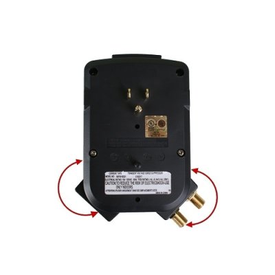 WattBox WB-200-3RWT 3-Rotating Outlet Surge Protector Wall Tap with Coax Protection