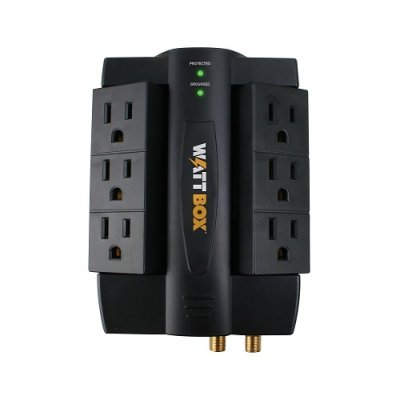 WattBox WB-200-6RWT 6-Rotating Outlet Surge Protector Wall Tap with Coax Protection
