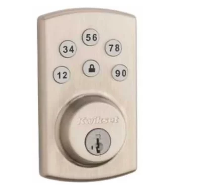 Door Electronic Deadbolt, Powerbolt, Smartcode, Single Cylinder, Touchpad, Lifetime Polished Bras...
