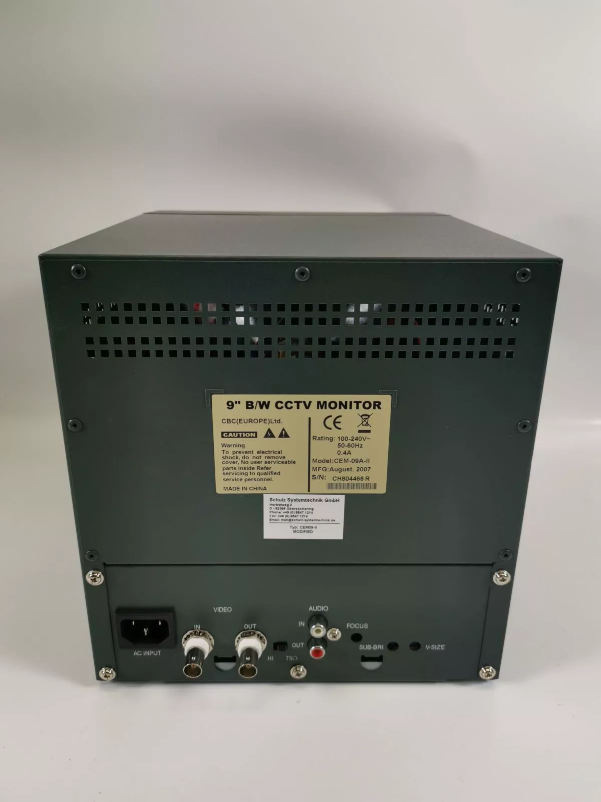 WEC -09A-II B/W CCTV MONITOR