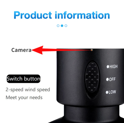 1080P HD WiFi Camera Air Cooling Fan Motion Detection Fan Cam Security Camera