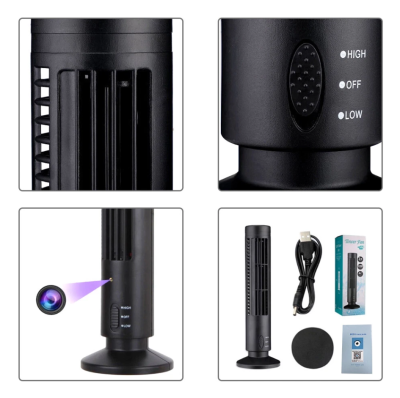 1080P HD WiFi Camera Air Cooling Fan Motion Detection Fan Cam Security Camera