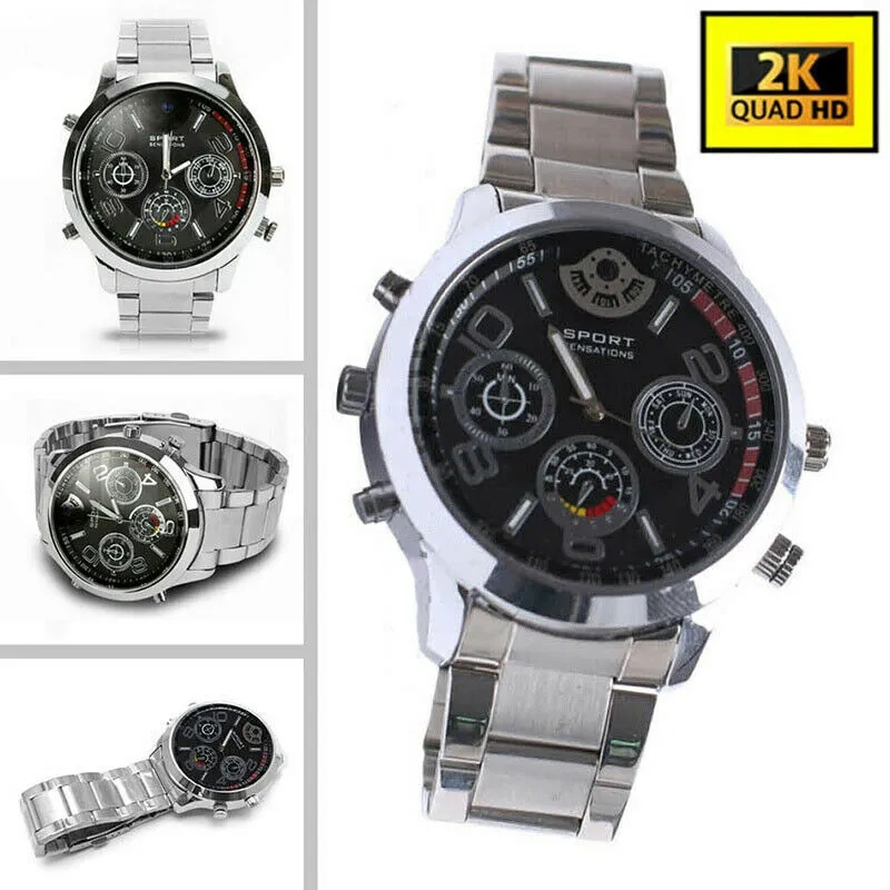 2K 1296P UHD Watch Security Mini Camcorder Portable Video Recorder Night vision