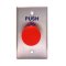 420GE Camden Stainless Steel Faceplate N/O & N/C Single Gang Plain Faceplate, Green Button With Exit