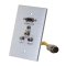 42320 RapidRun Cable System Integrated Wallplate, Brushed Aluminum, Yellow, HD15, 3.5-mm, (3) RCA, Single-Gang