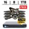 16 CH DVR with 8 HD 1080P Varifocal 2.8-12mm Security Bullet IR 200ft Night Vision HD Kit for Bus...
