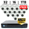 32 CH DVR with 16 HD 1080P Security Universal ACT  Dome & HD DVR Kit for Business Professional Gr...