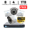 Complete 8CH DVR with 4 Bullet Camera 1080P HD-CVI Security System FREE 1TB Hard Drive