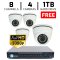 8 CH DVR with 4 HD 1080P Security Universal ACT  Dome & HD DVR Kit for Business Professional Grad...
