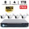 4HD 1080P Security Bullet IR 135ft Night Vision & 8Ch HD-CVI DVR Kit for Business Professional Gr...