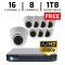 16 CH DVR with 8 HD 1080p Dome Cameras DVR Kit for Business Professional Grade FREE 1TB Hard Driv...