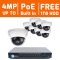 8 CH NVR & 8 x 4 Megapixel HD IR Mini Dome Kit With 1TB Hard Drive Pre-installed for Business Professional Grade