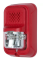 System Sensor P2GRKLED-P L-Series Outdoor Compact Wall-Mounted Horn Strobe, "PLAIN", Red