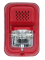 System Sensor P2GRKLED L-Series Outdoor Compact Wall-Mounted Horn Strobe, "FIRE", Red