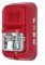 System Sensor P2GRKLED L-Series Outdoor Compact Wall-Mounted Horn Strobe, "FIRE", Red