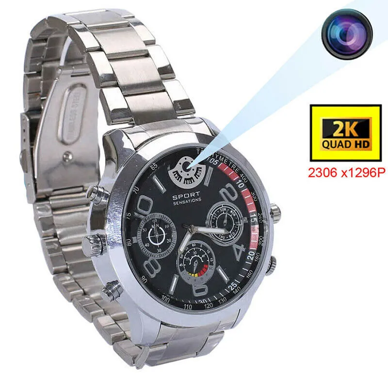 2K 1296P UHD Watch Security Mini Camcorder Portable Video Recorder Night vision